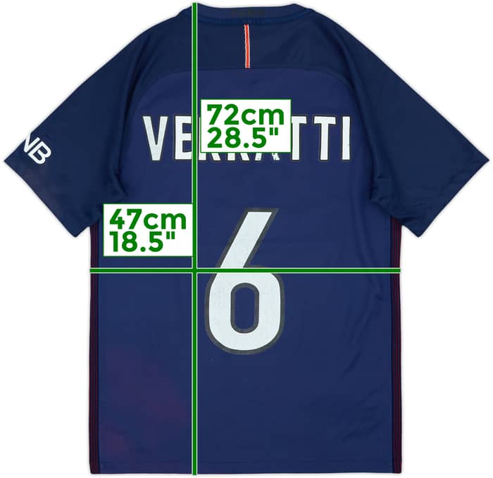 2016-17 Paris Saint-Germain Home Shirt Verratti #6 - 5/10 - (S)