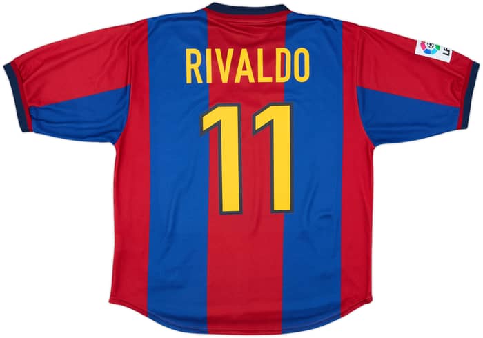 1998-00 Barcelona Home Shirt Rivaldo #11 - 8/10 - (L)