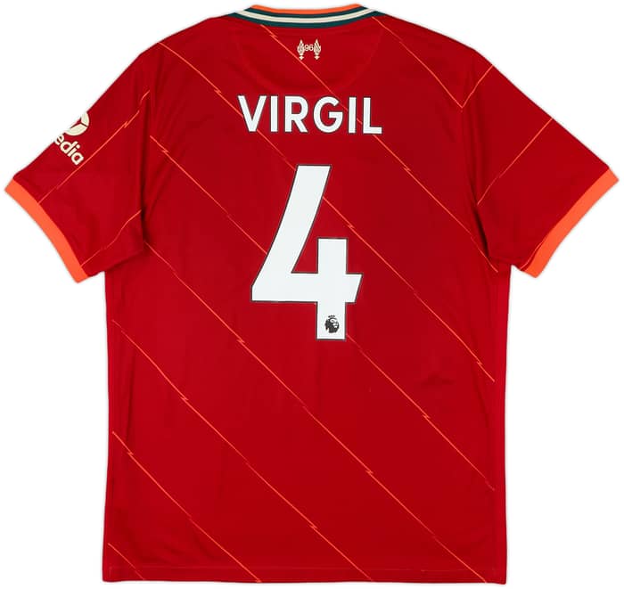 2021-22 Liverpool Home Shirt Virgil #4 - 5/10 - (L)