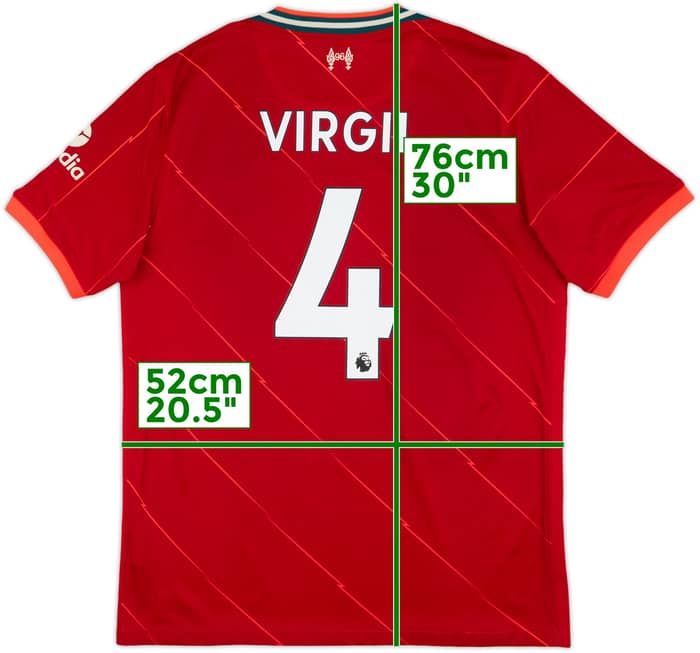 2021-22 Liverpool Home Shirt Virgil #4 - 5/10 - (L)