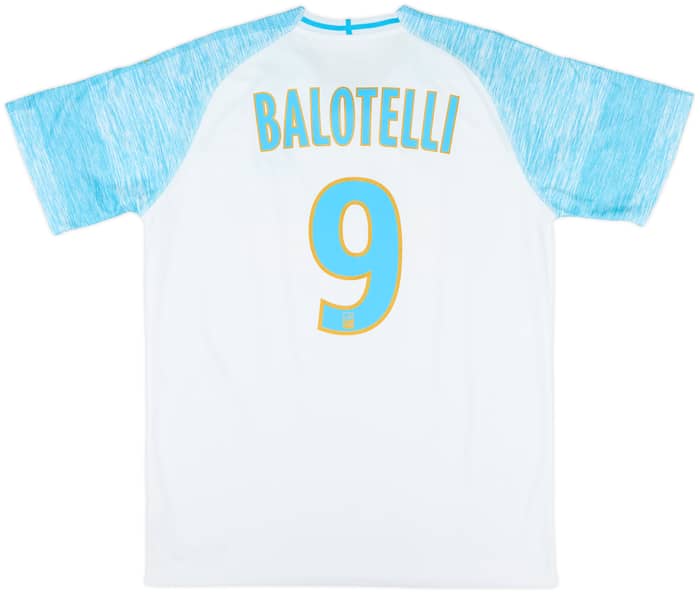 2018-19 Olympique Marseille Home Shirt Balotelli #9 - 6/10 - (L)