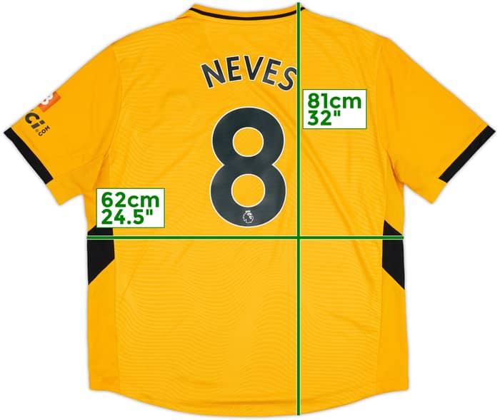 2021-22 Wolves Home Shirt Neves #8 - 9/10 - (XXL)