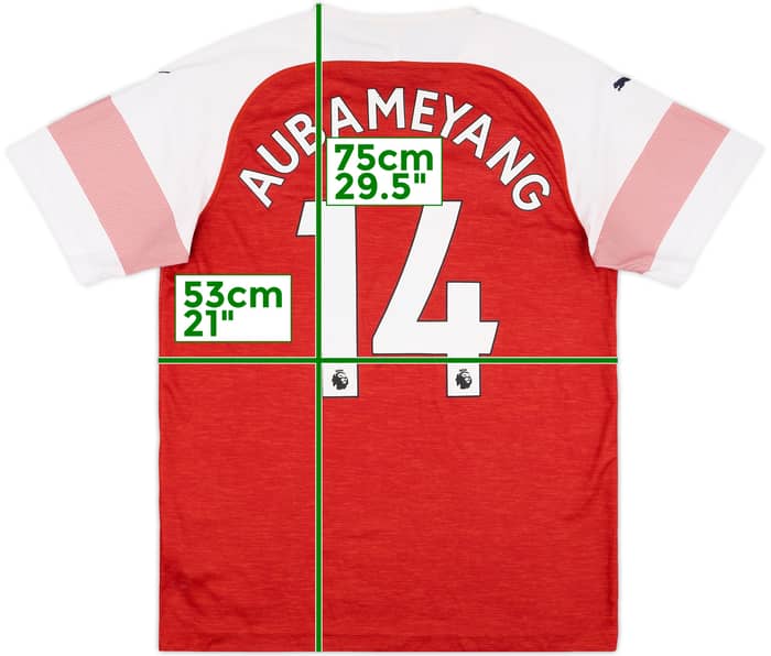 2018-19 Arsenal Home Shirt Aubameyang #14 - 4/10 - (L)