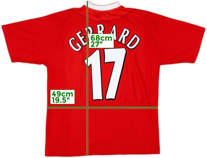 2002-04 Liverpool Home Shirt Gerrard #17 - 5/10 - (L)