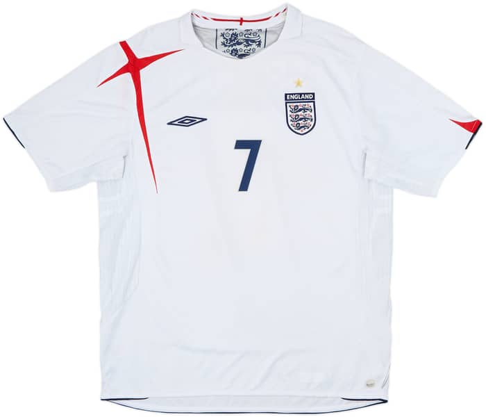 2005-07 England Home Shirt Beckham #7 - 6/10 - (XL)