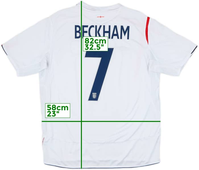 2005-07 England Home Shirt Beckham #7 - 6/10 - (XL)