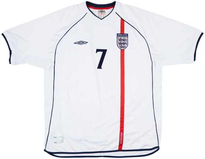 2001-03 England Home Shirt Beckham #7 - 6/10 - (XXL)