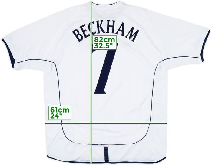 2001-03 England Home Shirt Beckham #7 - 6/10 - (XXL)