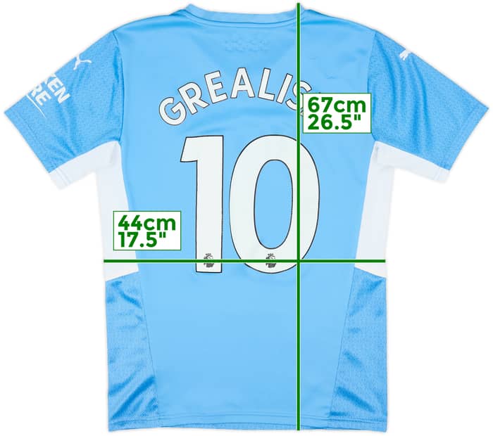 2021-22 Manchester City Home Shirt Grealish #10 - 6/10 - (S)