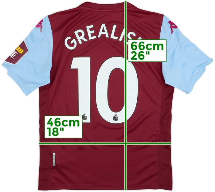 2019-20 Aston Villa Home Shirt Grealish #10 - 8/10 - (M)