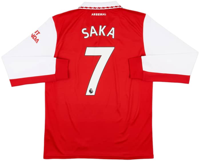 2022-23 Arsenal Home L/S Shirt Saka #7 - 8/10 - (M)