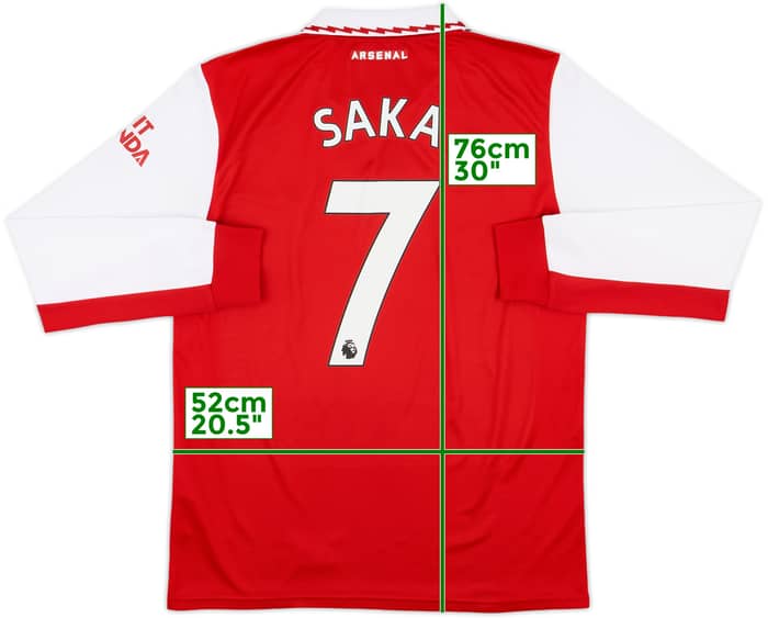 2022-23 Arsenal Home L/S Shirt Saka #7 - 8/10 - (M)