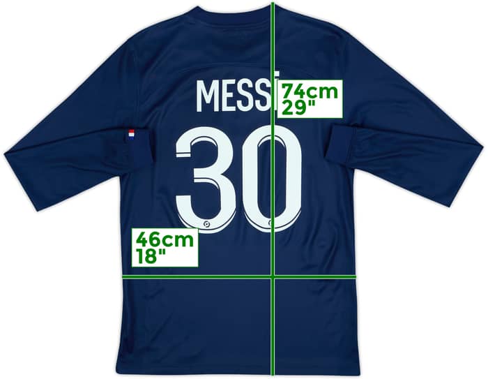 2022-23 Paris Saint-Germain Home L/S Shirt Messi #30 - 8/10 - (S)