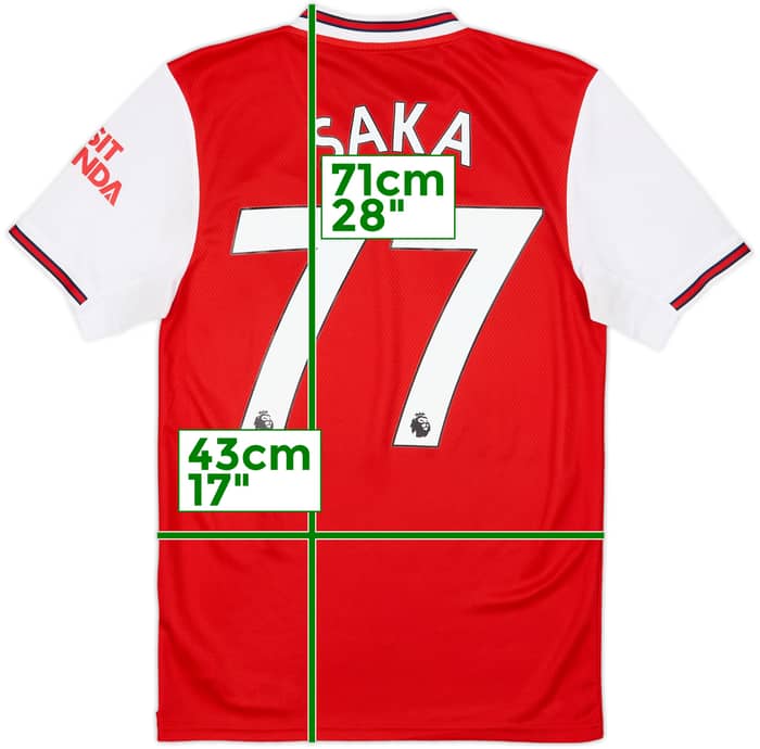 2019-20 Arsenal Home Shirt Saka #77 - 8/10 - (XS)