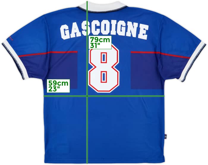 1997-99 Rangers Home Shirt Gascoigne #8 - 8/10 - (XL)