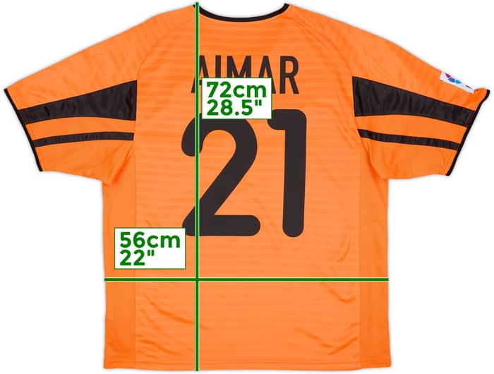 2001-02 Valencia Away Shirt Aimar #21 - 8/10 - (M)