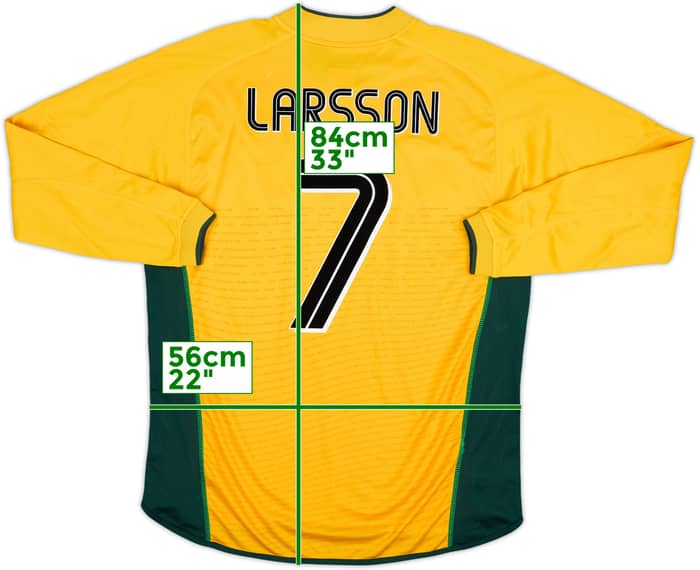2002-03 Celtic Away L/S Shirt Larsson #7 - 8/10 - (L)