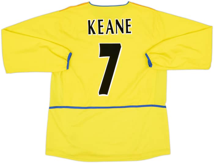 2002-03 Leeds United Camiseta de Manga Larga de Visitante Keane #7 - 8/10 - (L)