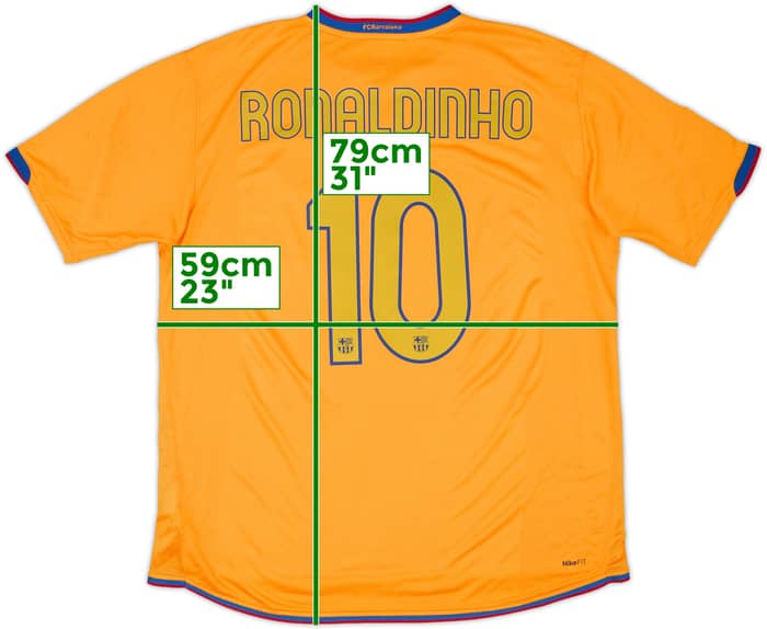 2006-08 Barcelona Away Shirt Ronaldinho #10 - 6/10 - (XL)