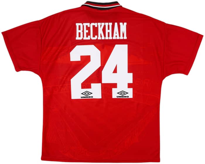 1994-96 Manchester United Home Shirt Beckham #24 - 8/10 - (L)