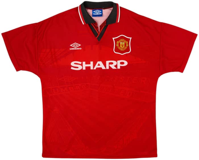 1994-96 Manchester United Home Shirt Beckham #24 - 8/10 - (L)