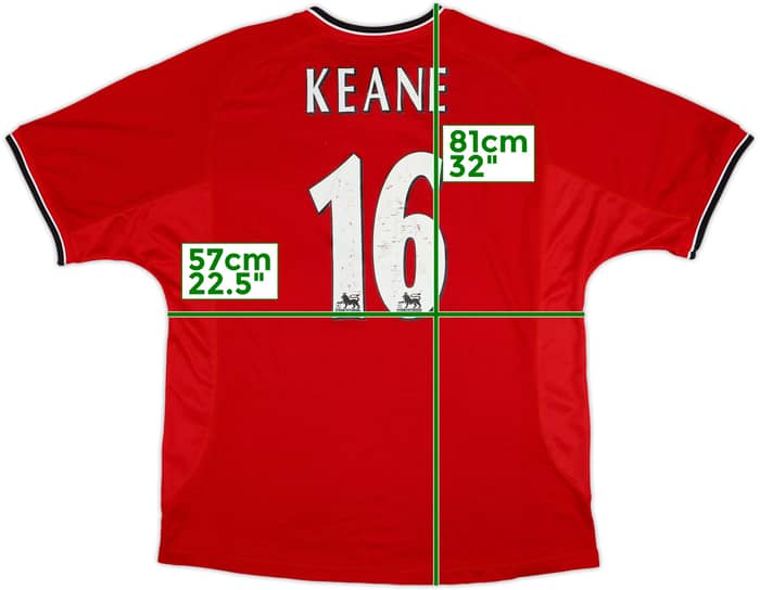 2000-02 Manchester United Home Shirt Keane #16 - 6/10 - (L)