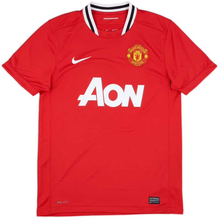 2011-12 Manchester United Home Shirt Young #18 - 8/10 - (M)