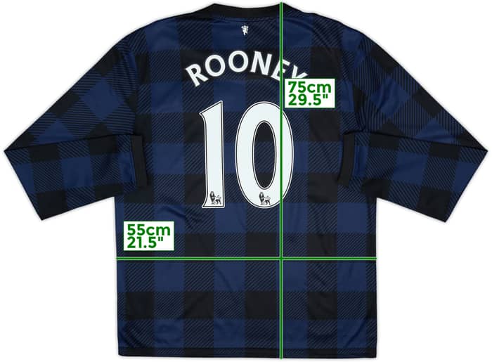 2013-14 Manchester United Away L/S Shirt Rooney #10 - 9/10 - (L)
