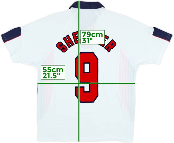 1997-99 England Home Shirt Shearer #9 - 5/10 - (M)