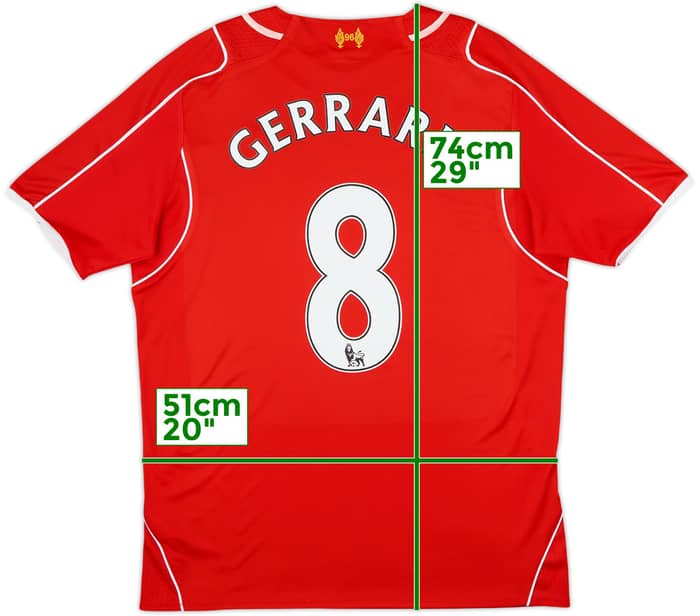 2014-15 Liverpool Camiseta Local Gerrard #8 - 6/10 - (M)