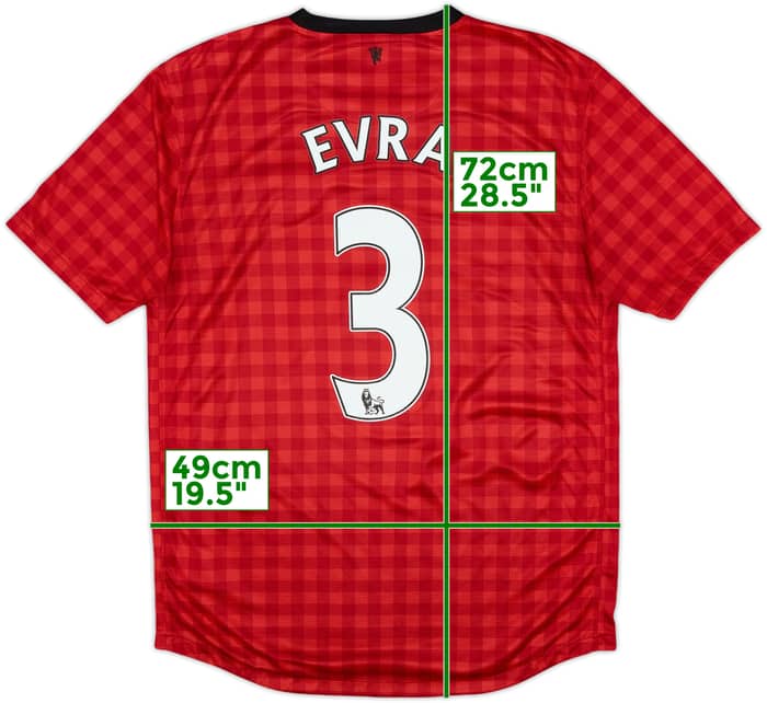 2012-13 Manchester United Home Shirt Evra #3 - 8/10 - (M)