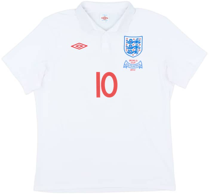 2009-10 England 'South Africa' Home Shirt Rooney #10 - 8/10 - (L)