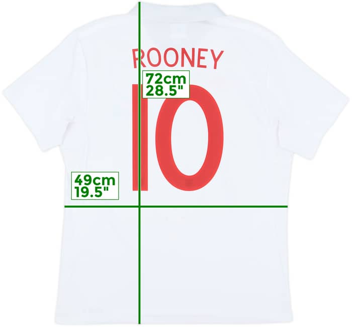 2009-10 England 'South Africa' Home Shirt Rooney #10 - 8/10 - (L)