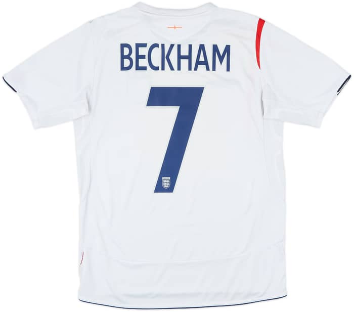 2005-07 England Home Shirt Beckham #7 - 5/10 - (M)