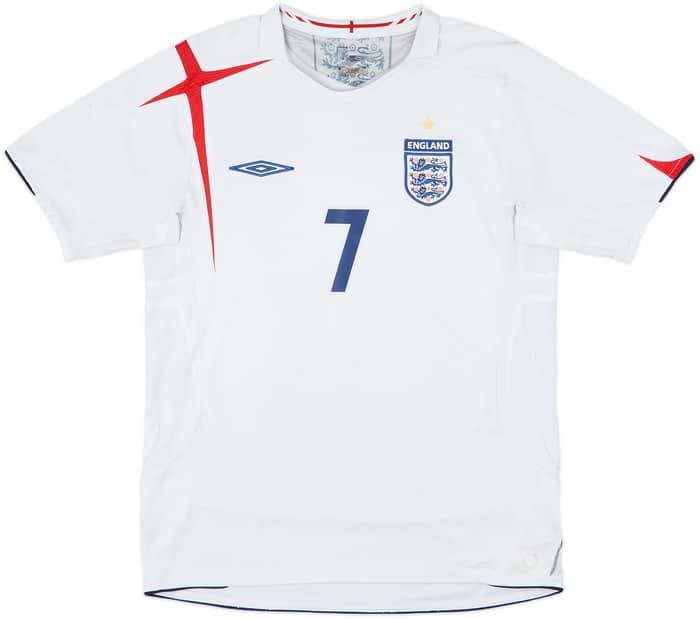 2005-07 England Home Shirt Beckham #7 - 5/10 - (M)