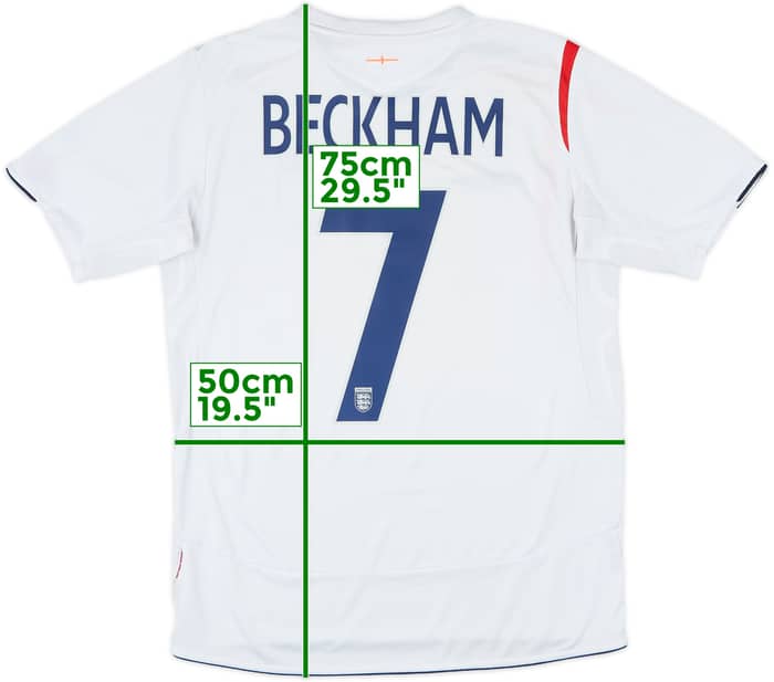 2005-07 England Home Shirt Beckham #7 - 5/10 - (M)