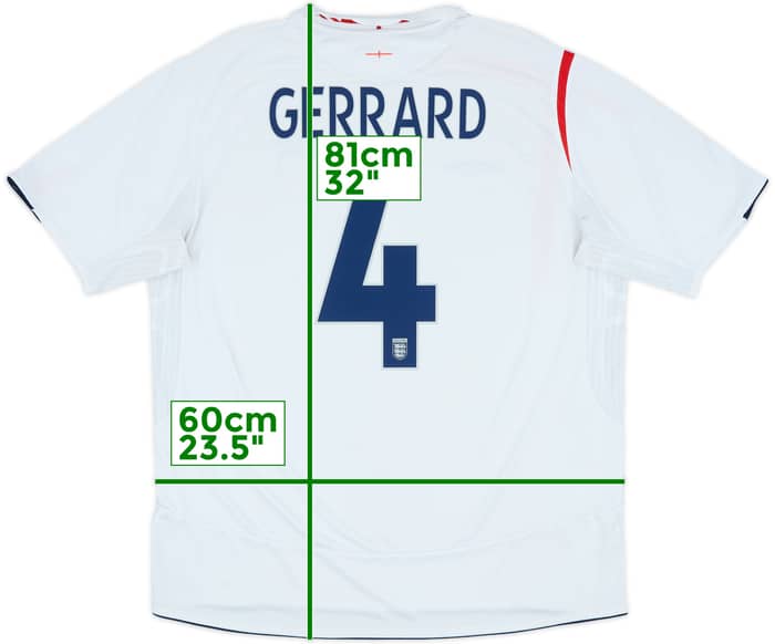 2005-07 England Home Shirt Gerrard #4 - 6/10 - (XXL)