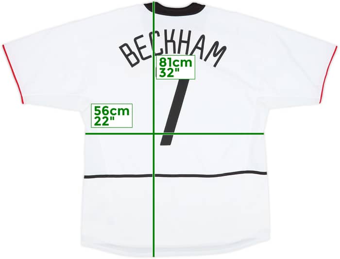 2002-03 Manchester United Away Shirt Beckham #7 - 8/10 - (XL)