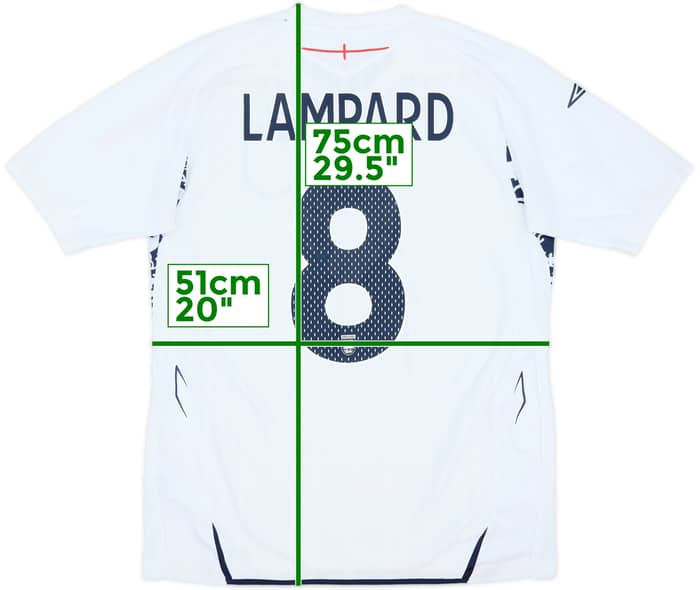 2007-09 England Home Shirt Lampard #8 - 6/10 - (M)