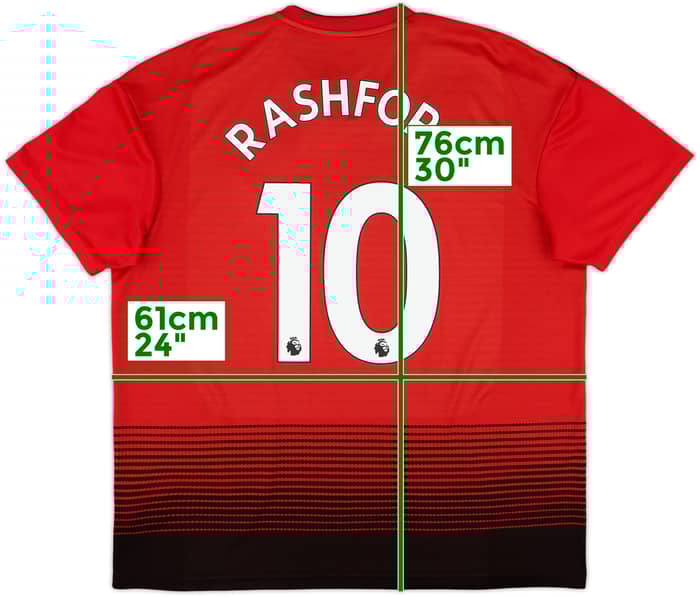 2018-19 Manchester United Home Shirt Rashford #10 - 7/10 - (XL)