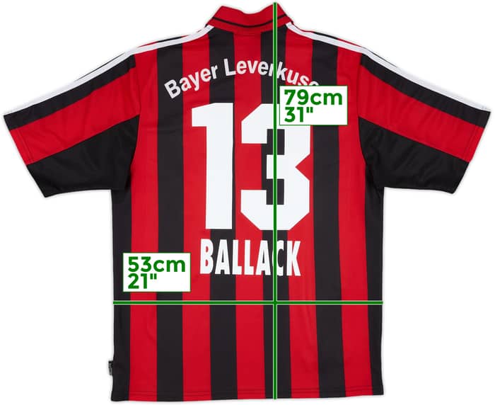 2000-01 Bayer Leverkusen Home Shirt Ballack #13 - 8/10 - (L)