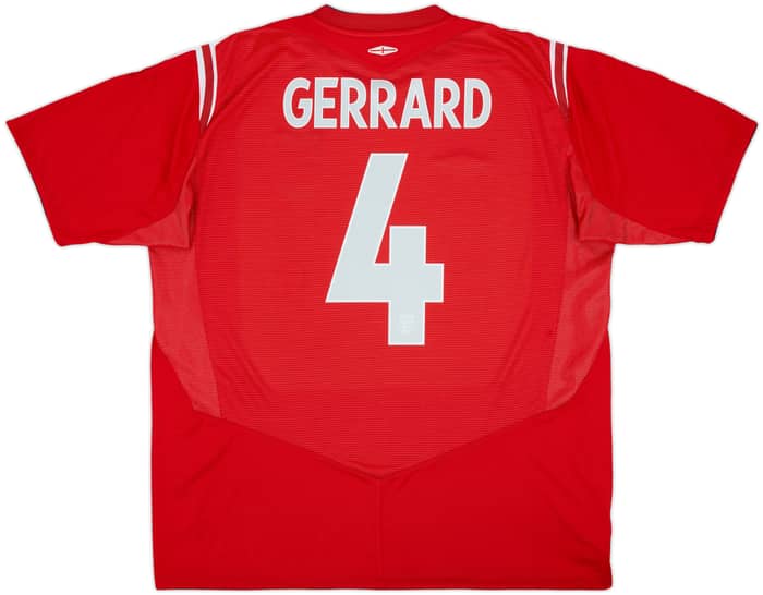 2004-06 England Away Shirt Gerrard #4 - 6/10 - (XXL)