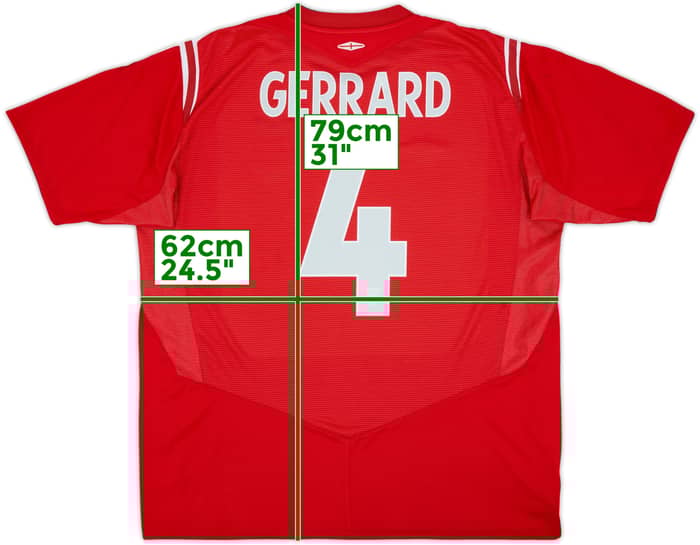 2004-06 England Away Shirt Gerrard #4 - 6/10 - (XXL)
