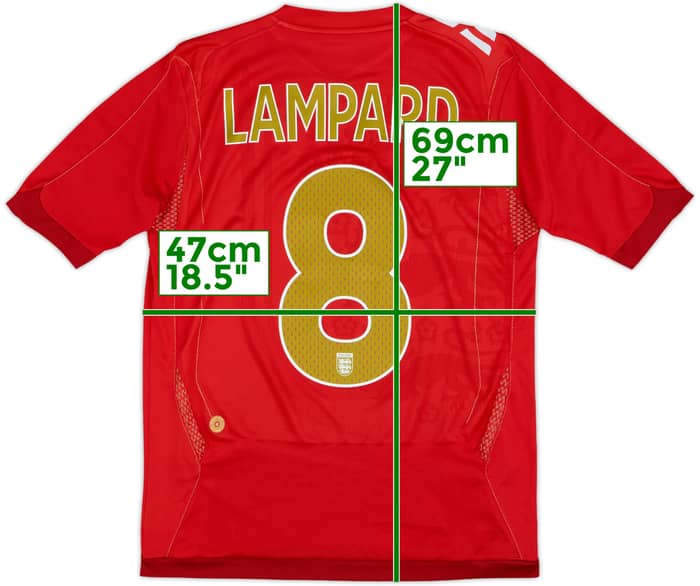 2006-08 England Away Shirt Lampard #8 - 8/10 - (XL.Boys)