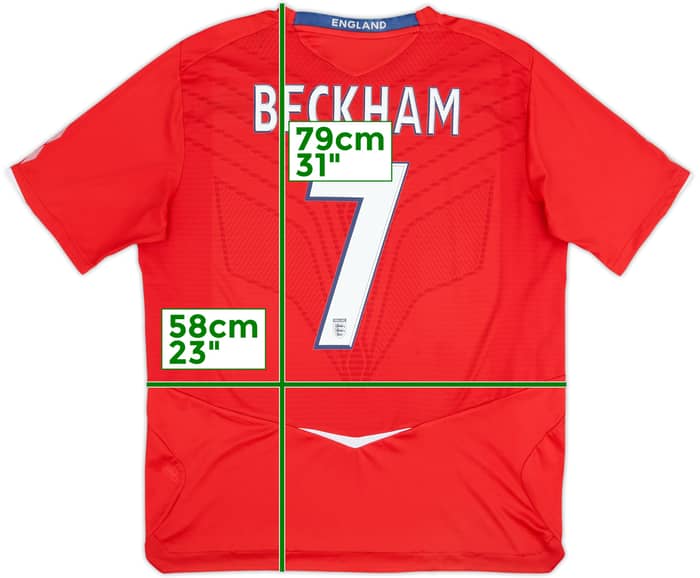 2008-10 England Away Shirt Beckham #7 - 6/10 - (XL)