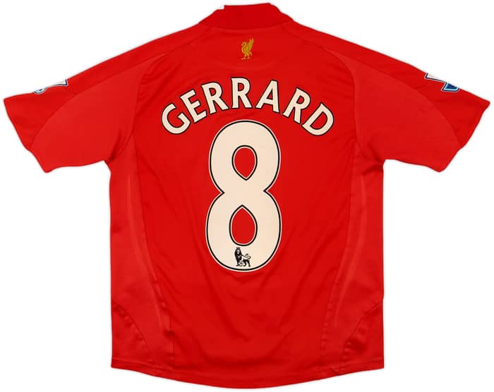 2008-10 Liverpool Home Shirt Gerrard #8 - 6/10 - (M.Boys)