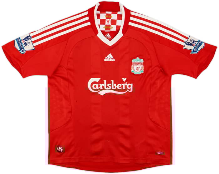 2008-10 Liverpool Home Shirt Gerrard #8 - 6/10 - (M.Boys)