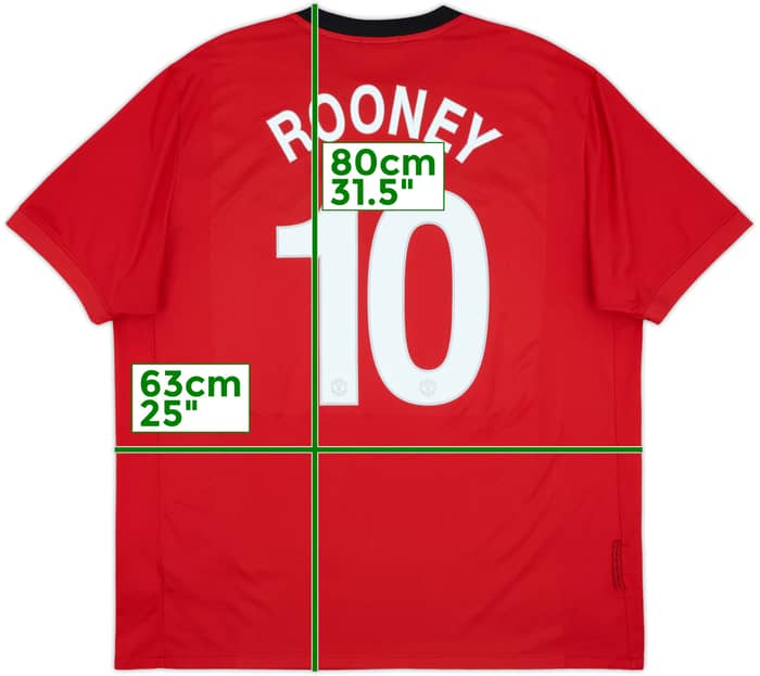 2009-10 Manchester United Home Shirt Rooney #10 - 5/10 - (XXL)