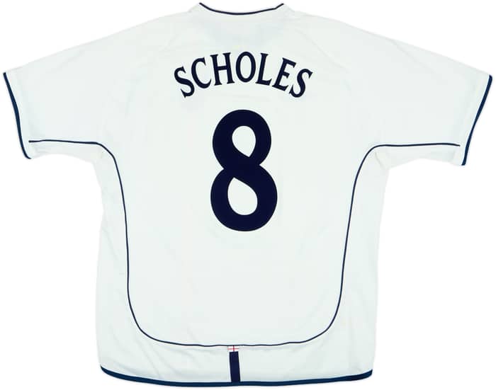2001-03 England Home Shirt Scholes #8 - 6/10 - (XL)