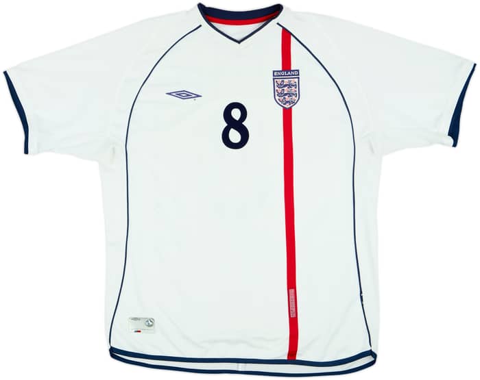 2001-03 England Home Shirt Scholes #8 - 6/10 - (XL)